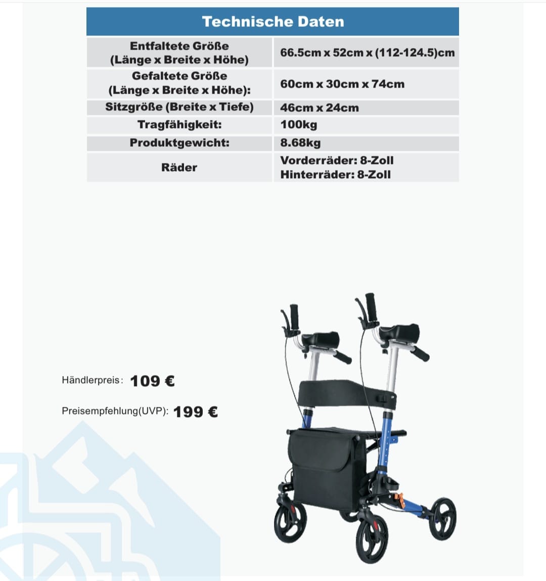 Lightweight Folding Rollator Walker
