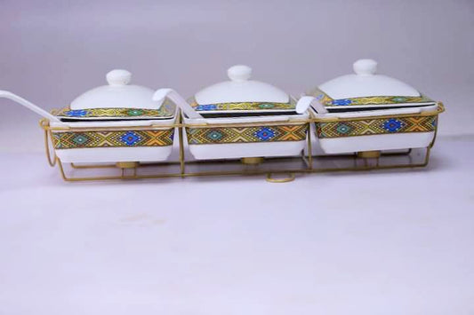Habesha Inspired 3-Set warmholding  Dishware