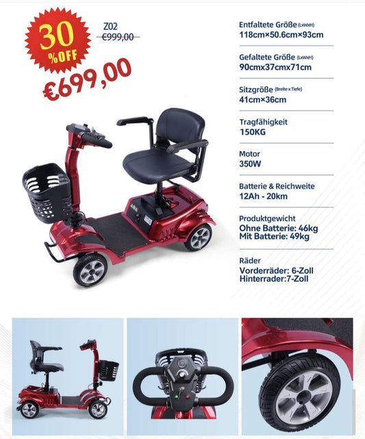Z02 Heavy Duty Electric Mobility Scooter